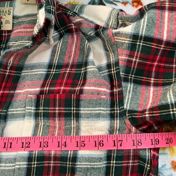 Redhead Shirt Cotton Flannel Mens S Button Front Shirt White Red Lumberjack - Picture 4 of 7